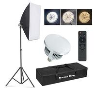 【Upgrade LED】 MOUNTDOG Softbox Lighting Kit, Photography Studio Light with 19.7"X27.5" Reflector and 3 Colors Temperature 45W Bulb with Remote, Professional Photo Studio Equipment for Portrait Video.