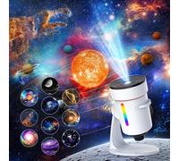 Upgrade Planetarium Projector, Home Planetarium Proiettore con 10 pcs Film Dischi, LED Sky Projector with Timer, LED Sky Projector for Room Decor, Proiettore stellato per bambini adulti bianco