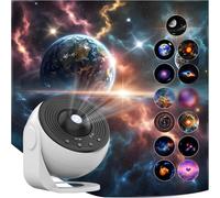 Upgrade Proiettore Galaxy Pro, Lomoo 13 in 1 HD Planetarium Star The Milky Way Proiettore per Camera da Letto 360 Rotante Luce Stellare con Pulsante Regolabile e Timer per Soffitto, Regali,