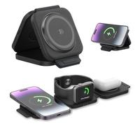 【Upgrade Qi2】WYRIAZA Compatibile con Caricatore Wireless Universale 25W Max iPhone Watch 3 In 1 Caricatore Magsafe Ricarica iPhone 16 15 14 13 12 Plus Pro Max Certificazione qi/qi2 Samsung Xiaomi ecc.