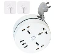 Upgrade Retractable Universal Power Strip, Travel Charger for Multiple Devices, Small Portable Desk Charging for Charging Home, Travel, Business, Office (two-pronged plug,1.8M)