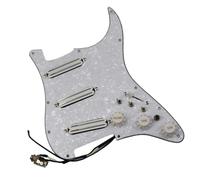 Upgrade SSS Preview Set Pickguard Pickup Caricato Multifunzione 3 Single Switch Small Double Track Humbucker Pickup, 16-Way Tone Adatto per Start Guitar (Bianco perla)