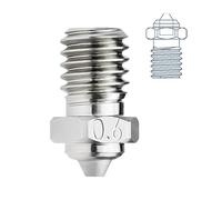 Upgrade V6 ugello bimetallico 0,6 mm in acciaio temprato rivestito in rame compatibile con 1,75 mm V6 Hotend Prusa I3 MK3 MK3S Anycubic Mega S Vyper 3D stampa PEI PEEK o filamento in fibra di carbonio