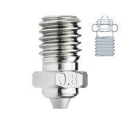 Upgrade V6 ugello bimetallico 0,8 mm in acciaio temprato rame rivestito compatibile con 1,75 mm V6 Hotend Prusa I3 MK3S Anycubic Mega S Vyper 3D stampa PEI PEEK o filamento in fibra di carbonio (0,8