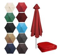 Upgrade Your 200/270/300CM Parasol with UV50+ Waterproof Canopy Replacement 6/8 Ribs Sun Umbrella Cover for Garden Red Ideal Fit for 2.7m/106in Umbrellas.
