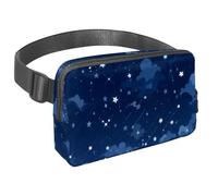 Upgrade Your Adventure Gear, marsupio da viaggio per uomini e donne, borsa a tracolla per corsa, perfetta per passeggiate, escursioni e ciclismo, cielo stellato bianco, Multicolore#01,