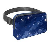 Upgrade Your Adventure Gear, marsupio da viaggio per uomini e donne, borsa a tracolla per corsa, perfetta per passeggiate, escursioni e ciclismo, cielo stellato bianco, Multicolore#06,