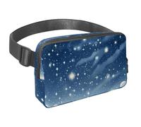 Upgrade Your Adventure Gear, marsupio da viaggio per uomini e donne, borsa a tracolla per corsa, perfetta per passeggiate, escursioni e ciclismo, cielo stellato bianco, Multicolore#03,