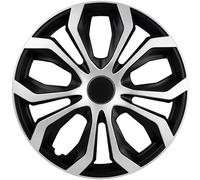 Upgrade4cars Coprimozzi 16 Pollici Nero Argento Set 4 Pezzi R16 Accessori