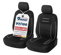 Upgrade4cars Coprisedili Anteriore Set Versione 2026 | Coperture Universali in Bianco per Conducente e Passeggero | Accessori Interno Auto Decorazione