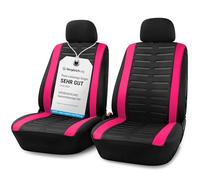 Upgrade4cars Coprisedili Anteriore Set Versione 2026 | Coperture Universali in Rosa per Conducente e Passeggero | Accessori Interno Auto Decorazione
