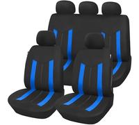 Upgrade4cars Coprisedili Auto Universale Nero Blu | Set Coprisedile Universali per Anteriori e Posteriori