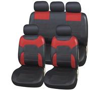 Upgrade4cars Coprisedili Auto Universali Ecopelle Rosso | Set Completo Anteriore e Posteriore per Tutte le Stagioni