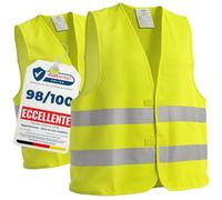 Upgrade4cars Giubbotto Catarifrangente Auto Omologato Secondo EN ISO 20471Valido in Tutta Europa 2 Pezzi | Gilet di Sicurezza Riflettente Alta visibilità per Adulti Giallo