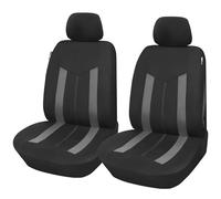 Upgrade4cars Housses de Siège de Voiture Avant Universelle Noir Gris | Housse de Sieges Auto Universel pour Conducteur et Passager