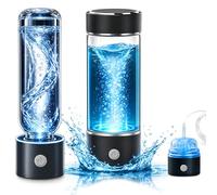 Upgraded 12000 PPB Hydrogen Water Bottle Generator with SPE PEM Tech - 15.2OZ Hydrogen Water Machine Ionizer For Home, Office, Fitness - 3 in 1 Rechargeable Aquahealth Rich Glass with Bottle Adapter