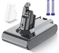 Upgraded 6000mAh V6 Batteria per Dyson 967810-23, Batteria di ricambio per Dyson V6 DC62 DC59 DC61 DC58 DC72 DC74 SV03 SV04 SV05 SV06 SV07 SV09 Motorhead Animal Absolute Slim Fluffy con 2 filtri