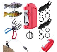Upgraded Automatic Fishing Knot Tying Tool,Electric Knot Assist,USB Rechargeable Lure Knotters,Fishing Knotting Machine,Quick Tying Device Fishings Hook Tier Knots for Fishings Lovers，Red+