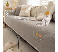 Upgraded Couch Covers - Copridivano Morbido Sherpa Copridivano Antiscivolo In Pile Sherpa Fuzzy Spesso Autunno Inverno Fodera for Divano Componibile Lavabile for Soggiorno Copridivano for Cani Gatti(G