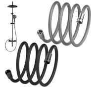 Upgraded Explosion-proof Braided Shower Hose - Anti-leak, Durable Hoses for Shower Head Attachment, No More Leaks or Bursts, Two-Meters Universal/Garden Hoses (59in,Black+Silver)