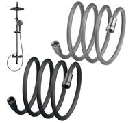 Upgraded Explosion-proof Braided Shower Hose - Anti-leak, Durable Hoses for Shower Head Attachment, No More Leaks or Bursts, Two-Meters Universal/Garden Hoses (59in,Grey+Silver)