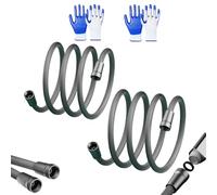 Upgraded Explosion-proof Braided Shower Hose - Anti-leak,Extra Long Flexible Handheld Shower Hose Replacement with Magnetic Connector,forshowers Head Attachment (Silver 2pcs,2M)