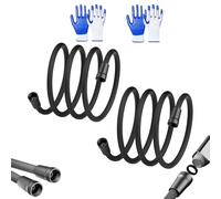 Upgraded Explosion-proof Braided Shower Hose - Anti-leak,Extra Long Flexible Handheld Shower Hose Replacement with Magnetic Connector,forshowers Head Attachment (Black 2pcs,2M)