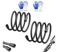 Upgraded Explosion-proof Braided Shower Hose - Anti-leak,Extra Long Flexible Handheld Shower Hose Replacement with Magnetic Connector,forshowers Head Attachment (Gray 2pcs,2M)