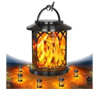 Upgraded Flickering Flame Solar Lantern Outdoor Waterproof Light, Dance Flame Solar Lantern Outdoor Lights, Hanging Auto On/Off Decorative for Yard Patio Lawn Table Garden Decor (1pc)