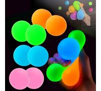 Upgraded Glowing Sticky Balls, Glow in The Dark Toys for Ceiling & Wall, Stress Balls for Kids and Adults, Washable Squeeze Toys for Teens Gifts Stocking Stuffers, Ultimate 4/8/12/20pc Set (8pcs)