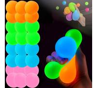 Upgraded Glowing Sticky Balls, Glow in The Dark Toys for Ceiling & Wall, Stress Balls for Kids and Adults, Washable Squeeze Toys for Teens Gifts Stocking Stuffers, Ultimate 4/8/12/20pc Set (24pcs)