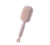 Upgraded Retractable Cushion Massage Comb Retractable Self Cleaning Hair Brush for Women, Air Cushion Comb Ergonomic Handle Hair Comb Soft Comb Teeth are Suitable for All Types of Hair and Wigs (Pink)