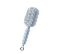 Upgraded Retractable Cushion Massage Comb Retractable Self Cleaning Hair Brush for Women, Air Cushion Comb Ergonomic Handle Hair Comb Soft Comb Teeth are Suitable for All Types of Hair and Wigs (Blue)