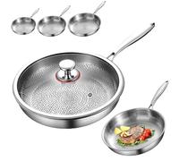 Upgraded Siraats Titanium Hammered Pan, 10/11/12in Non Stick Titanium Skillet, Non Stick & Scratch-Resistant For Cooking, Frying, Baking(11.8in/30cm)