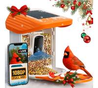Upgraded Smart Bird Feeder with Camera Solar Powered, 2K QHD Live Feed, App, AI Species Detection - Waterproof Bird Feeding Station with 5200mAh Battery, 1.6L Capacity - Birdfeeders Outside Hanging
