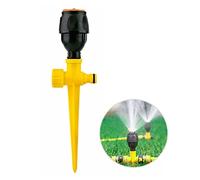Upgraded Sprayer Auto Irrigation System Sprinkler, 360° Rotation Garden Sprinklers with Quick Connectors, 90°/180°/360°, Adjustable Garden Water Sprinkler Tool Big Sprinkler (yellow-B)