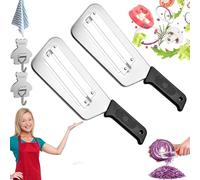 Upgraded Stainless Steel Cabbage Shredder for Coleslaw, Double-Layer Slicer& Multifunctional Vegetable Cutter for Sauerkraut, Salad and Stir Fry Prep (2Pcs-A)