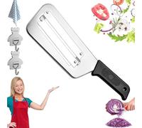 Upgraded Stainless Steel Cabbage Shredder for Coleslaw, Double-Layer Slicer& Multifunctional Vegetable Cutter for Sauerkraut, Salad and Stir Fry Prep (Black)