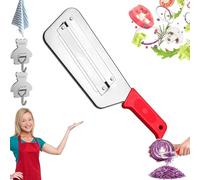 Upgraded Stainless Steel Cabbage Shredder for Coleslaw, Double-Layer Slicer& Multifunctional Vegetable Cutter for Sauerkraut, Salad and Stir Fry Prep (Red)