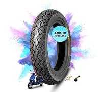Upgraded Tyre 3.00-10 Pneumatico for scooter tubeless 47J | Cerchio anteriore/posteriore da 10" con battistrada a fessura e stelo della valvola curvo for scooter elettrico