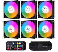 upHere NK1206-6 - Ventola a 3 pin ad alto flusso d'aria, lunga durata per case di computer di raffreddamento, confezione da 6