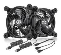 upHere Ventola da 120 mm alimentata tramite USB, silenziosa ventola di raffreddamento per computer, 5 V, con controllo a 3 velocità, compatibile con PC/Xbox/Playstation/TV Box, ecc., U1204