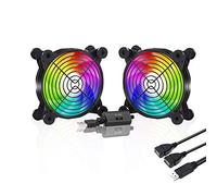 upHere - Ventola per Custodia di Protezione con Griglia Metallica USB con Controllo Multi Velocità LED per PC, TV Box, Ricevitore, Cabina AV, PS4, Router (120mm, U1207 )