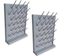 Uphilltool 2 stendibiancheria da laboratorio, staccabili con 27 pioli per vetreria, montaggio a parete, scrivania, forniture per laboratorio, attrezzature per la pulizia per tubi, becher e fiaschette