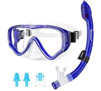 UPhitnis Maschera Snorkeling Bambino 4-12 anni - Maschera Subacquea Bambini Antiappannamento con Boccaglio con Valvola - Set Maschera da Immersione per Ragazzo e Ragazza