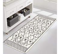 Uphome Tappeto da bagno 50,8 x 149,9 cm, stile boho, lungo, antiscivolo, motivo geometrico marocchino, in morbida microfibra, lavabile in lavatrice, per vasca da bagno, lavanderia, corridoio