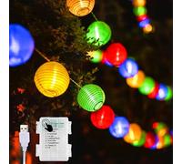 Uping Catena Luminosa Esterno Luci Led a Batteria/USB Lucine Led Decorative Interni 30 Lanterne 5,8M Decorazioni Balcone Giardino Camera da Letto (Multicolore)