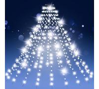 Uping Luci Albero di Natale a Cascata 400 Led 2mx20 Fili Mantello Luci Natale Esterno Interno Bianco Freddo Decorazioni Natalizie Funzione Timer