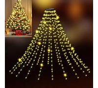 Uping Luci Albero di Natale Luci Natale Esterno a Cascata 400 LED 2m x 20 Fili Luci di Natale da Esterno Interno Luci Led per Albero di Natale Bianco Caldo con 8 Modalità Funzione Timer