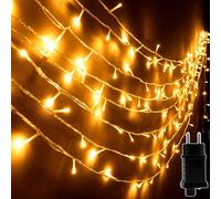 Uping Luci Natale Esterno Luci Albero di Natale Interno 100 LED 10M Catena Luminosa Bianco Caldo Lucine Decorazioni Natalizie Casa Giardino
